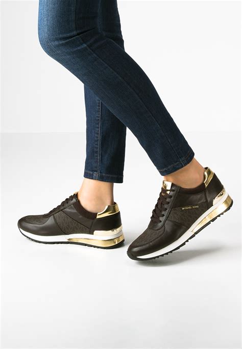 michael kors allie trainer sneakers brown|michael kors allie sneakers.